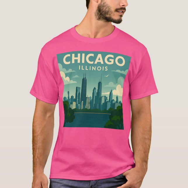 T-shirt Chicago Illinois (Devant)