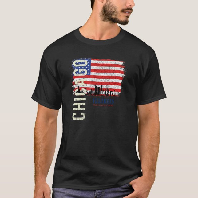 T-shirt Chicago Illinois Amerika Usa (Devant)
