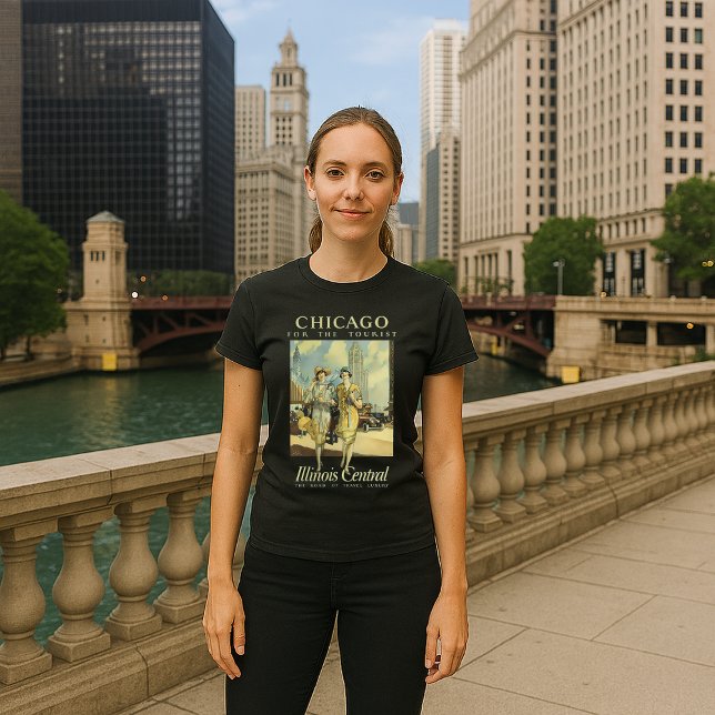 T-shirt Chicago Illinois Central Vintage 1925 Ad (Créateur téléchargé)