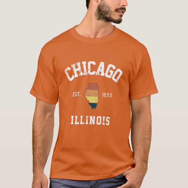 T-shirt Chicago Illinois IL Retro State City Love Illinoi (Devant)