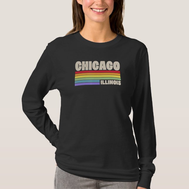 T-shirt Chicago Illinois Pride Rainbow Flag Gay pride Merc (Devant)