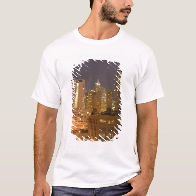 T-shirt Chicago, Illinois, Skyline depuis West Loop à (Devant)