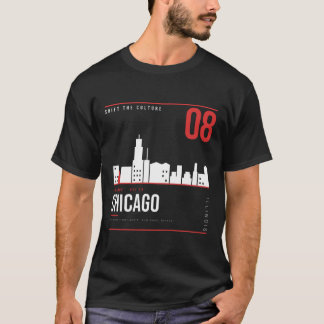 T-shirt Chicago Illinois Skyline ShiftTape Vol 08
