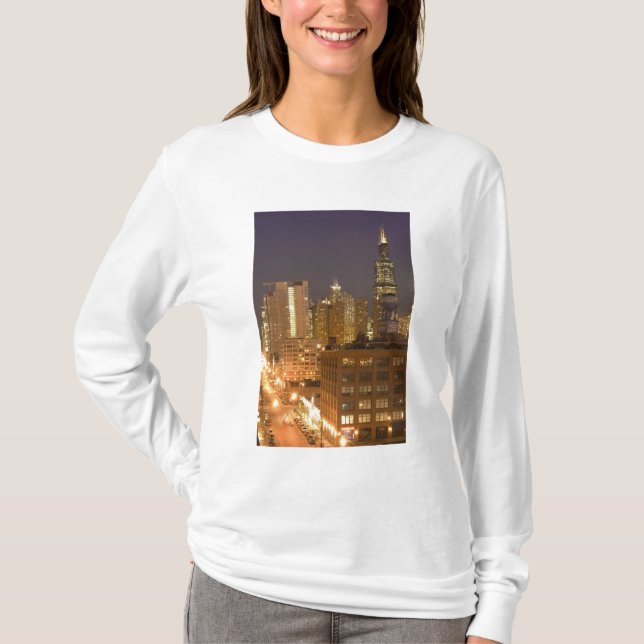 T-shirt Chicago, Illinois, vue panoramique depuis West Loo (Devant)
