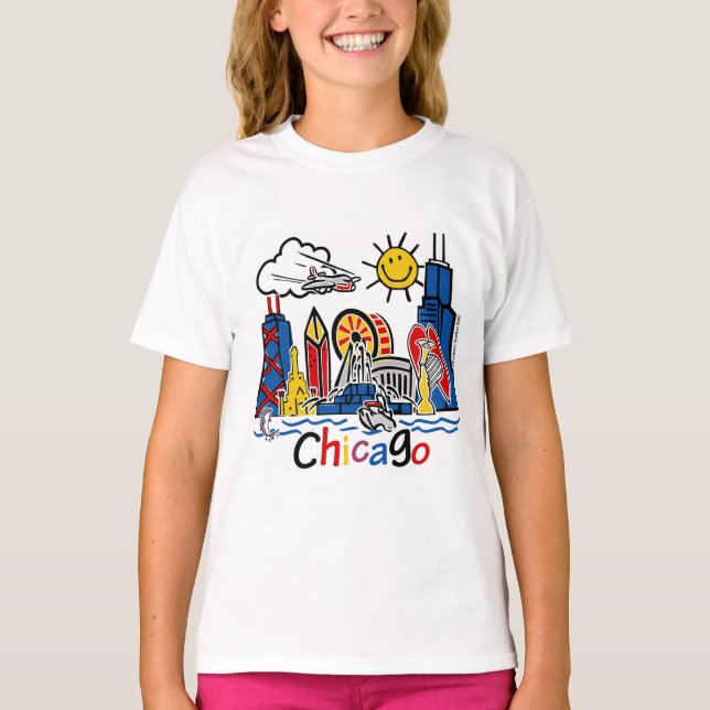 T-shirt Chicago Kids Skyline (Devant)