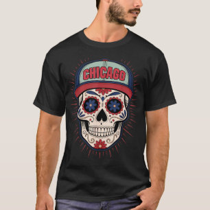 T-shirt Chicago Mexicain Hommes Crâne de Sucre Il Cité Jou