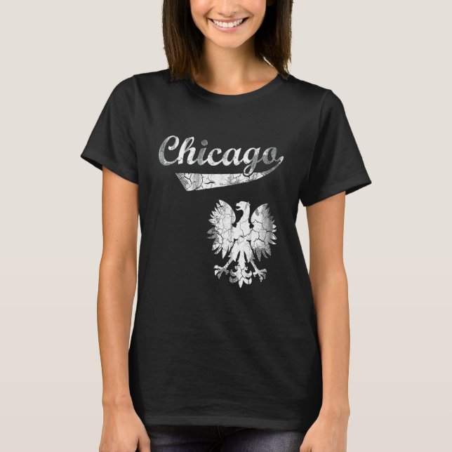 T-shirt Chicago Polonais Américain Pologne Polska Eagle (Devant)