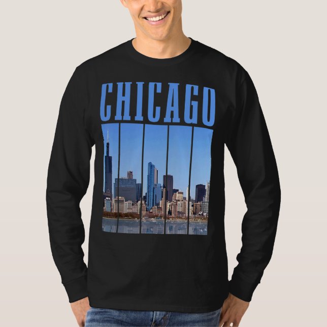 T-shirt Chicago Skyline Illinois Vintage Pride Chicago (Devant)