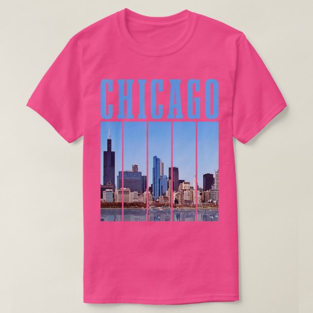 T-shirt Chicago Skyline Illinois Vintage Pride Chicago (Design devant)