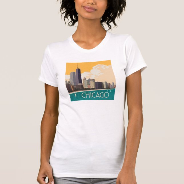 T-shirt Chicago | Skyline moderne (Devant)