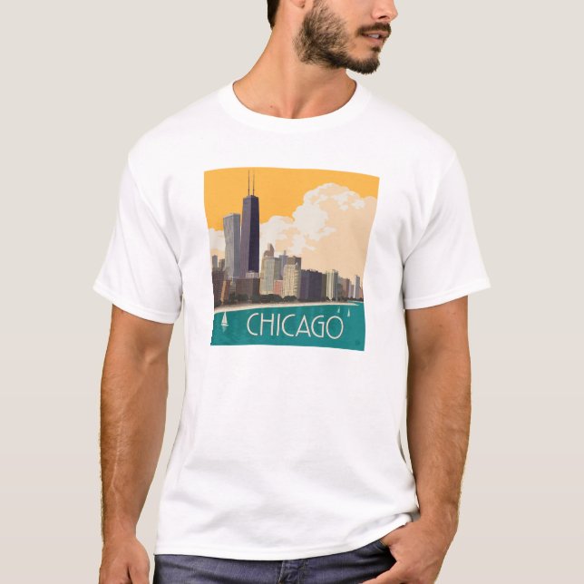 T-shirt Chicago | Skyline moderne (Devant)