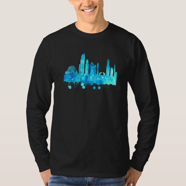 T-shirt Chicago  Skyline Watercolor Paint (Devant)