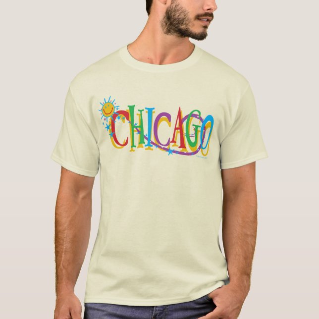 T-shirt Chicago Sun Et Stars Dark (Devant)