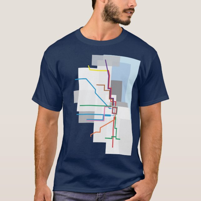 T-shirt Chicago Transit Map Lake Graphic (Devant)