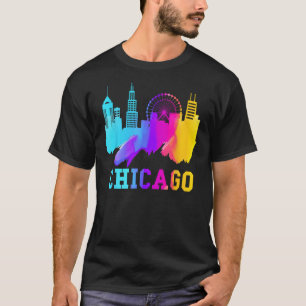 T-shirt Chicago Watercolor Skyline Cadeaux Souvenirs Chica