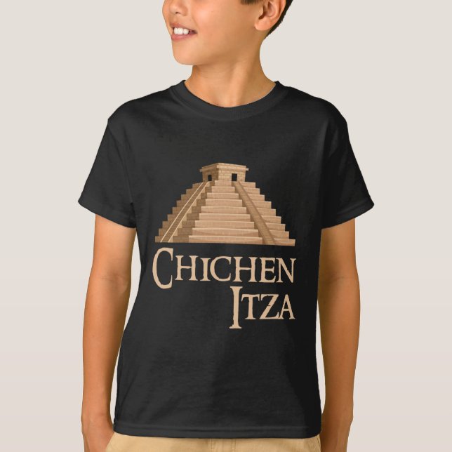 T-shirt Chichen Itza et pyramide pour l'été archéologique  (Devant)