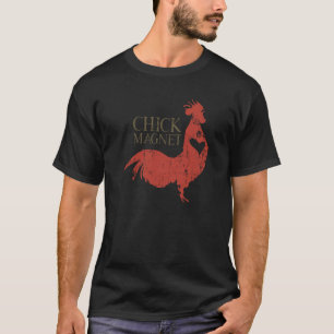 T-shirt Chick Magnet Rooster Adulte Humour Rétro Vintage