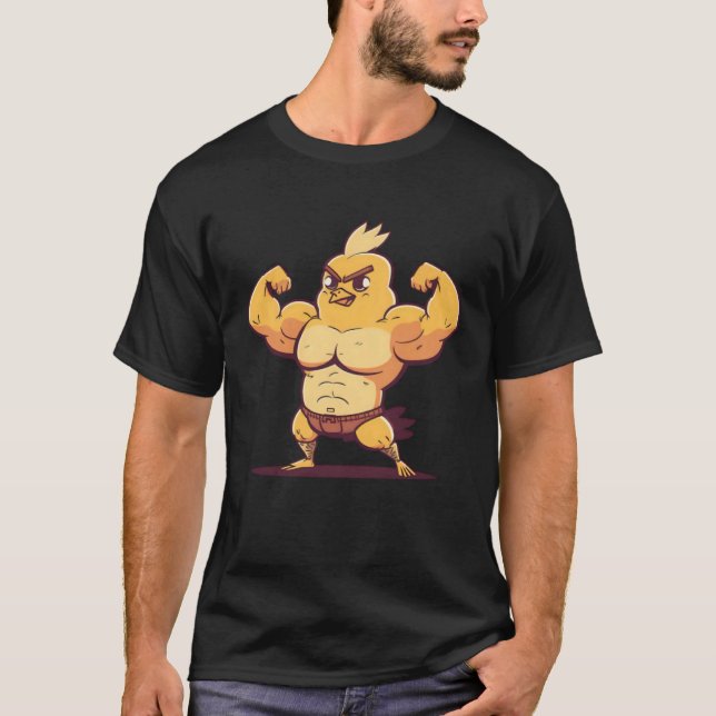 T-shirt Chick Muscular Bodybuilding Easter (Devant)