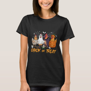 T-shirt Chick Or Treat Drôle De Poulet Citrouille Fantôme