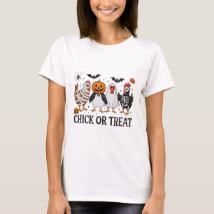 T-shirt Chick Or Treat Drôle d'Halloween Amateur de Poulet