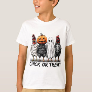 T-shirt Chick Or Treat Halloween Citrouille Fantôme Drôle