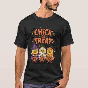 T-shirt Chick Or Treat Mignon Halloween Sorcière Effrayant