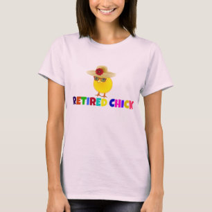 T-shirt Chick retraité, lettres colorées