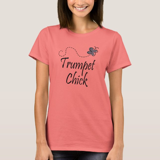 T-shirt Chick Trumpet bleu (Devant)