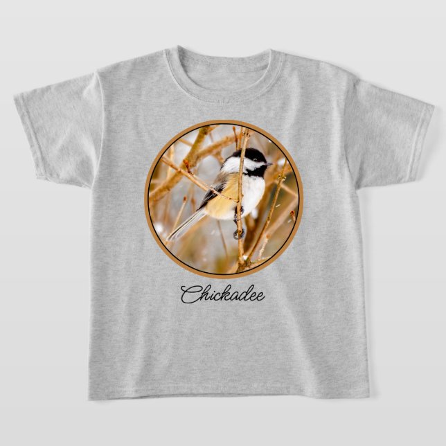 T-shirt Chickadee au plafond noir - Photo originale (Poser)