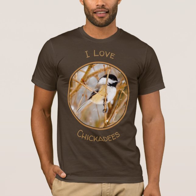 T-shirt Chickadee au plafond noir - Photo originale (Devant)