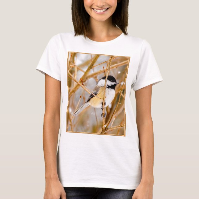 T-shirt Chickadee au plafond noir - Photo originale (Devant)