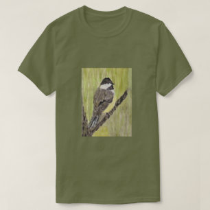 T-shirt Chickadee Bird - peinture acrylique.