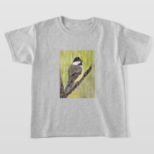 T-shirt Chickadee Bird - peinture acrylique.