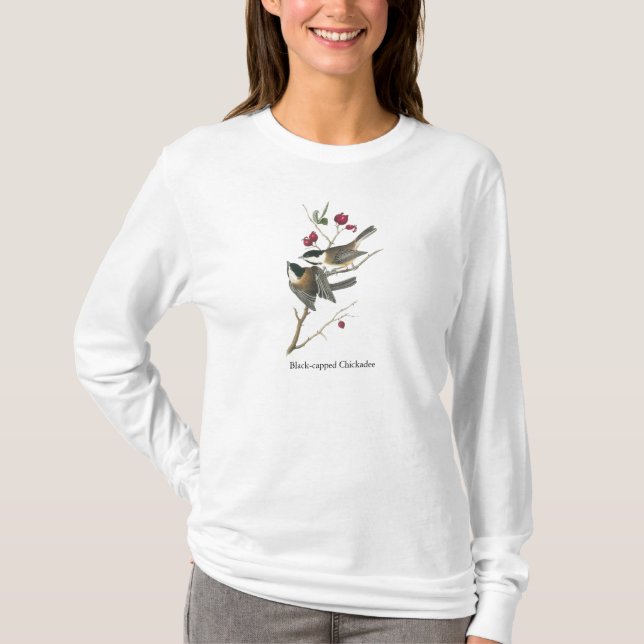 T-shirt Chickadee Noir-couvert, John Audubon (Devant)