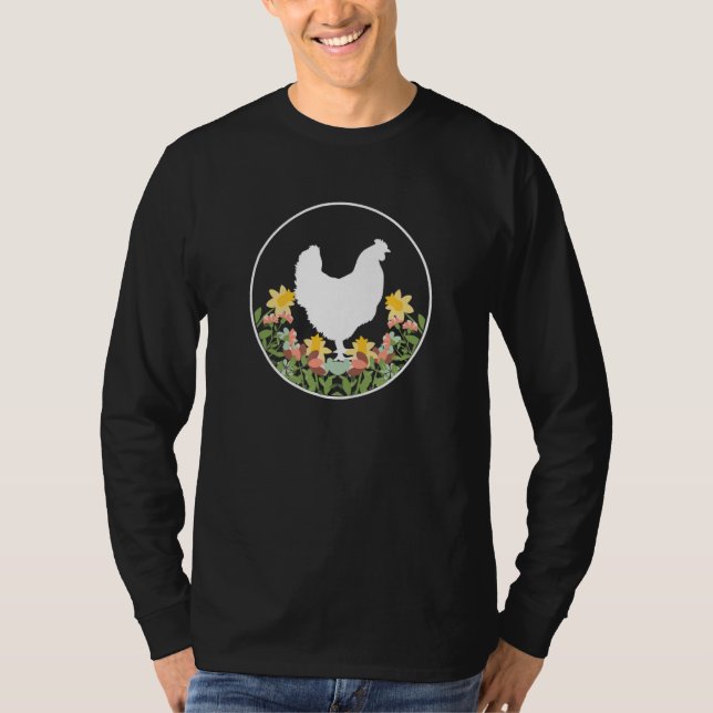 T-shirt Chicken - Backyard Farm Farmer Farming Floral Flow (Devant)