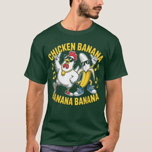 T-shirt Chicken Banana Banana Banana Music Lover Musician  (Devant)