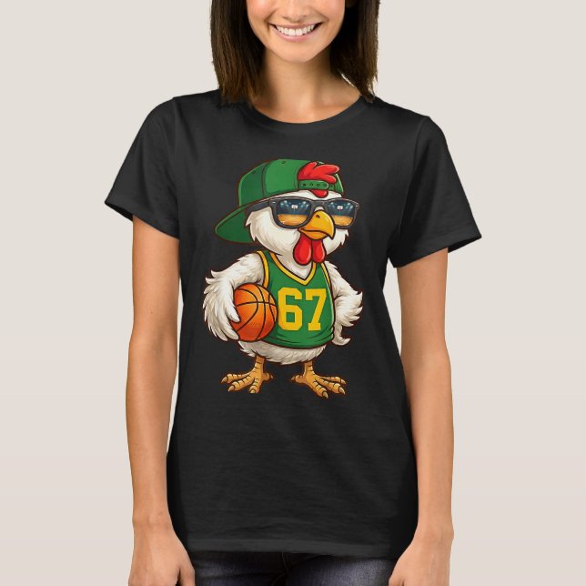 T-shirt Chicken Basketball 67 Gen Alpha Slang Srts Men Boy (Devant)