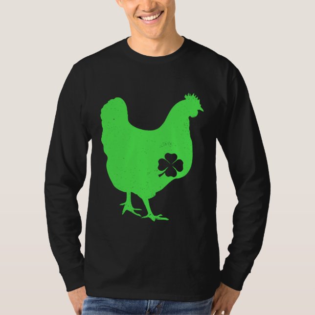 T-shirt Chicken Bird Hen Shamrock St Patrick s Day Saint P (Devant)