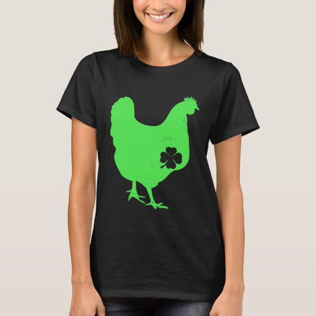 T-shirt Chicken Bird Hen Shamrock St Patrick s Day Saint P (Devant)