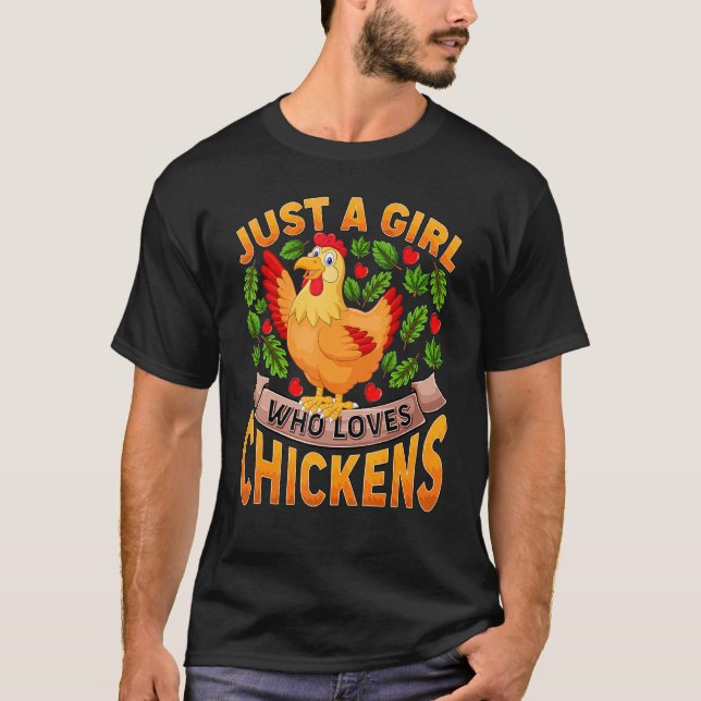 T-shirt Chicken Bird  Just A Girl Who Loves Chickens (Devant)