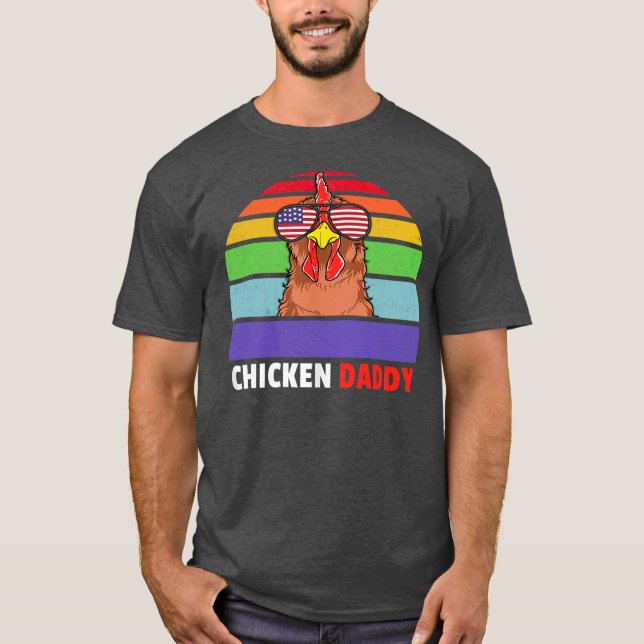 T-shirt Chicken Daddy Farmer Chicken LGBT Gay pride LGBTQ (Devant)