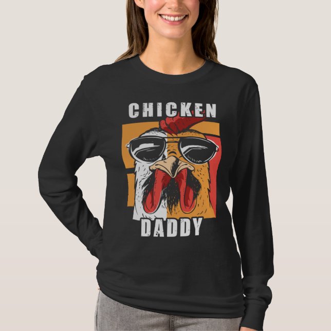T-shirt Chicken Daddy Hühner Vater Landwirt Geflügelzüchte (Devant)