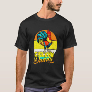 T-shirt Chicken Daddy Retro Sunset Vintage
