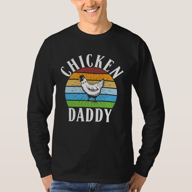 T-shirt Chicken Daddy Retro vintage Style Chicken (Devant)