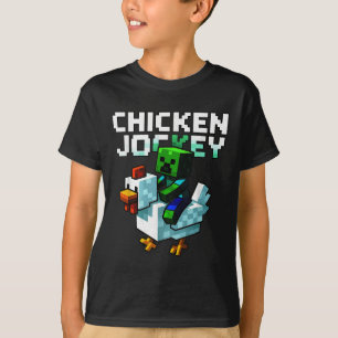 T-shirt Chicken Drôle Jockey Zombie Pixel Art Gamer Chemis