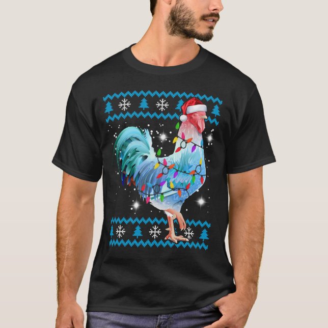 T-shirt Chicken drôle laide de Noël (Devant)