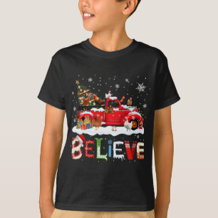 T-shirt Chicken équitation Camion Rouge Arbre de Noël Croi