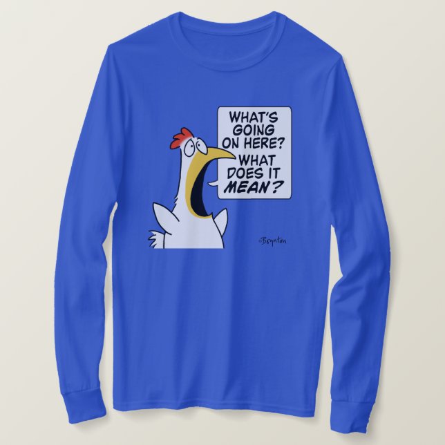 T-shirt Chicken existentiel par Sandra Boynton (Design devant)