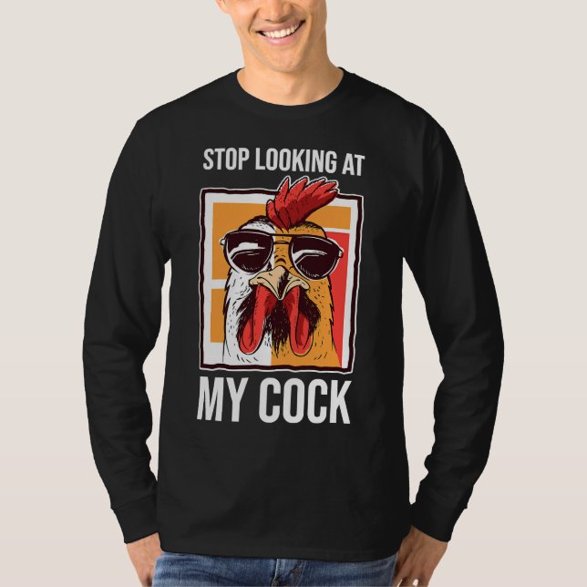 T-shirt Chicken Farmer Farming Rooster Stop   (Devant)