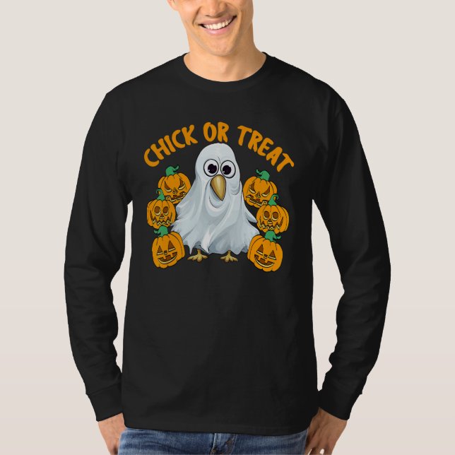T-shirt Chicken Halloween Trick Or Treat Chicken Farmer Ro (Devant)